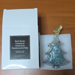 Avon Christmas Tree Bath Bomb Ornament - Blue and Gold